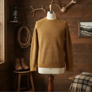 Men's REI Co-op Mustard Waffle Knit Sweater Size M